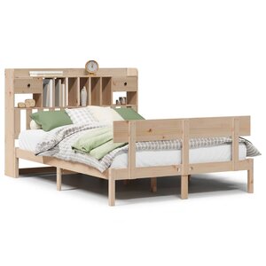 vidaXL Lit bibliothèque sans matelas 150x200 cm bois massif de pin