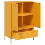 vidaXL Buffet haut jaune moutarde 68x39x101 5 cm acier laminé à froid