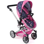 Bayer Chic 2000 595-33 - Poussette de poupée combinée 2 en 1 MIKA bleu et rose Papillon