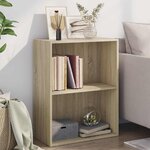 vidaXL Bibliothèque à 2 niveaux chêne sonoma bois d'ingénierie