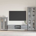 vidaXL Buffet FLORIN Gris Sonoma 55 5 x 29 x 103 cm Bois d'ingénierie