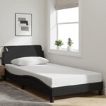 vidaXL Cadre de lit sans matelas noir 100x200 cm tissu