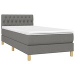 vidaXL Sommier à lattes de lit avec matelas Gris foncé 80x200 cm Tissu