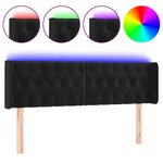 vidaXL Tête de lit à LED Noir 163x16x78/88 cm Velours