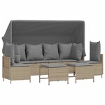 vidaXL Salon de jardin avec coussins 5 Pièces beige résine tressée