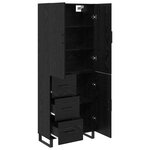 vidaXL Haut Armoire 2 Pièces Chêne noir Bois Aggloméré et Verre