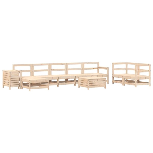 vidaXL Salon de jardin 10 Pièces bois de pin massif