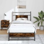 vidaXL Cadre de lit sans matelas chêne fumé 90x200cm bois d'ingénierie