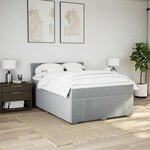 vidaXL Sommier à lattes de lit avec matelas Gris clair 160x200cm Tissu