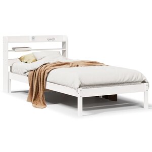 vidaXL Cadre de lit sans matelas blanc 100x200 cm bois de pin massif