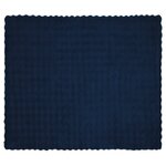 vidaXL Couverture en Fourrure de Lapin Synthétique 4 Pièces Bleu Marine