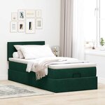 vidaXL Cadre de lit ottoman avec matelas vert foncé 100x200 cm velours