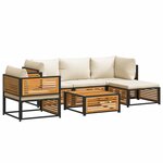 vidaXL Salon de jardin avec coussins 6 Pièces bois d'acacia solide
