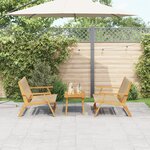 vidaXL Chaise de Jardin avec Table 3 Pièces Beige Bois Massif d'Acacia