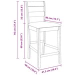 vidaXL Tabourets de bar avec coussins 2Pièces naturel bois massif d'hévéa