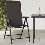 vidaXL Chaises pliables jardin lot de 2 couleur café noir poly rotin