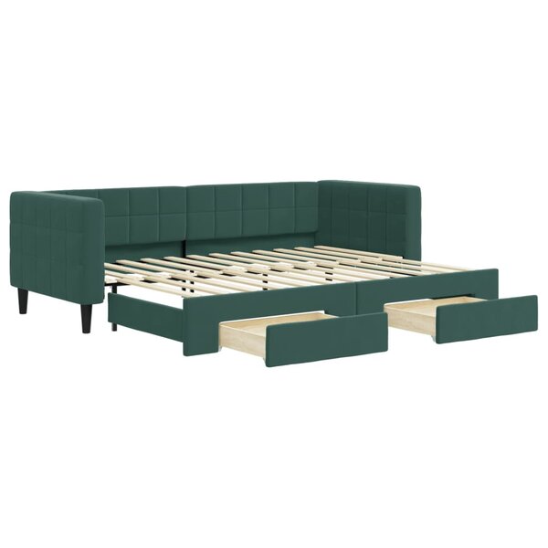 vidaXL Lit de jour avec gigogne et tiroirs sans matelas 80x200 cm
