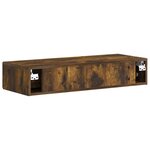 vidaXL Table d'appoint murale Chêne fumé 87 5 x 34 5 x 17 cm