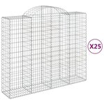 vidaXL Paniers à gabions arqués 25 Pièces 200x50x160/180 cm Fer galvanisé
