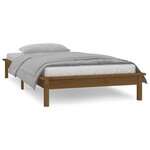 vidaXL Cadre de lit à LED sans matelas 75x190 cm bois massif