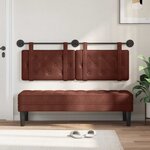 vidaXL Tête de lit suspendue Brun Brillant PU antique