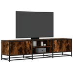 vidaXL Meuble TV chêne fumé 160x35x41 cm bois d'ingénierie et métal