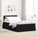 vidaXL Lit de Rangement avec matelas Noir 120 x 200 cm Velours