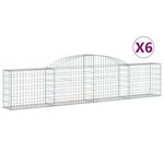 vidaXL Paniers à gabions arqués 6 Pièces 300x30x60/80 cm Fer galvanisé