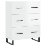 vidaXL Buffet Blanc brillant 69 5x34x90 cm Bois d'ingénierie