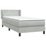 vidaXL Sommier à lattes de lit et matelas gris clair 100x210cm velours