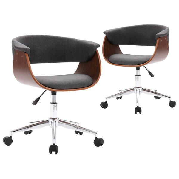 vidaXL Chaises pivotantes à manger lot de 2 gris tissu