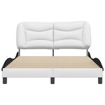 vidaXL Cadre de lit sans matelas Hvar blanc et noir 120x200 cm similicuir
