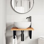 vidaXL Étagère de vasque murale acier et bois massif d'acacia