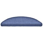 vidaXL Tapis d'escalier 30 pièces 56 x 17 x 3 cm Bleu Demi-rond