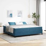 vidaXL Cadre de lit Bleu foncé et blanc 200 x 200 cm Velours