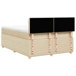 vidaXL Sommier à lattes de lit avec matelas Crème 140x200 cm Tissu