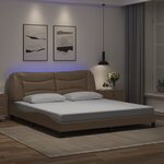 vidaXL Cadre de lit avec LED sans matelas cappuccino 180x200 cm