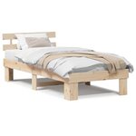 vidaXL Cadre de lit avec tête de lit 75x190 cm en bois massif de pin
