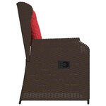 vidaXL Banc de jardin avec coussin 2 Pièces Marron Poly rotin