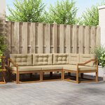 vidaXL Ensemble de canapés d'extérieur 4 pc Naturel et Beige