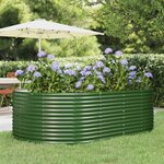 vidaXL Lit surélevé de jardin Vert 212x140x68cm Acier enduit de poudre
