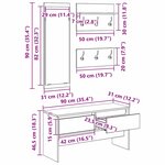 vidaXL Set de meubles d'entrée 4 pièces en bois noir