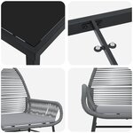 vidaXL Set de salle à manger de jardin 7 pièces avec coussins en poly rattan gris