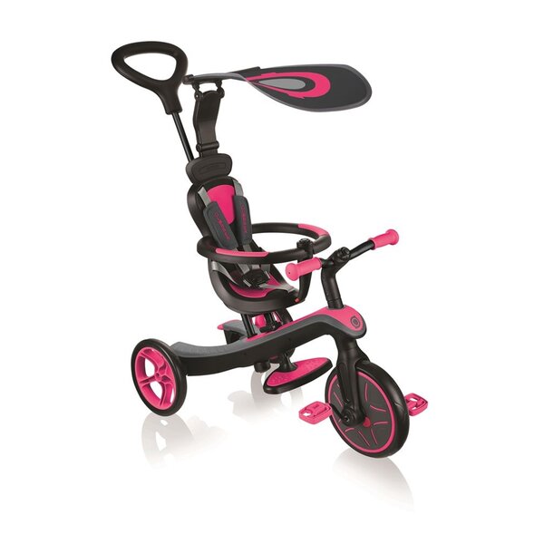 Globber 632-110-2 - EXPLORER TRIKE 4 en 1 - Tricycle évolutif & draisienne rose