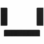 vidaXL Ensemble meuble TV 5 Pièces Chêne noir Bois d'ingénierie