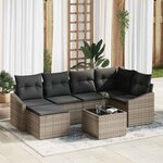 vidaXL Ensemble de salle à manger pour jardin 7 Pièces Gris clair