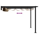 vidaXL Gazebo mural Taupe Acier