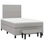 vidaXL Sommier à lattes de lit et matelas gris clair 120x190 cm tissu
