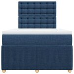 vidaXL Sommier à lattes de lit avec matelas Bleu 120x200 cm Tissu