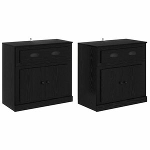 vidaXL Buffets 2 Pièces Chêne noir 70 x 35 5 x 67 5 cm Bois d'ingénierie